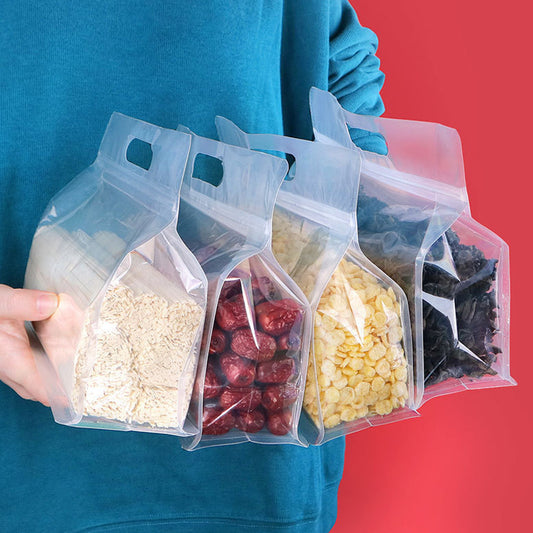 10PCS portable transparent octagonal sealed packaging bag, zero food self sealing, self standing bag, nut non degradable plastic sealing bag